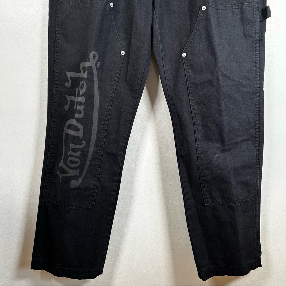 Von Dutch Jeans Mens eyeball Double Knee Patch‎ Black Denim Size 38x30 carpenter - Picture 4 of 12